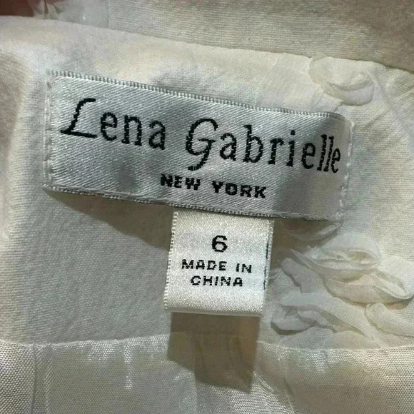 Lena Gabrielle White floral abstract embellished dinner jacket size 6 - Picture 9 of 11